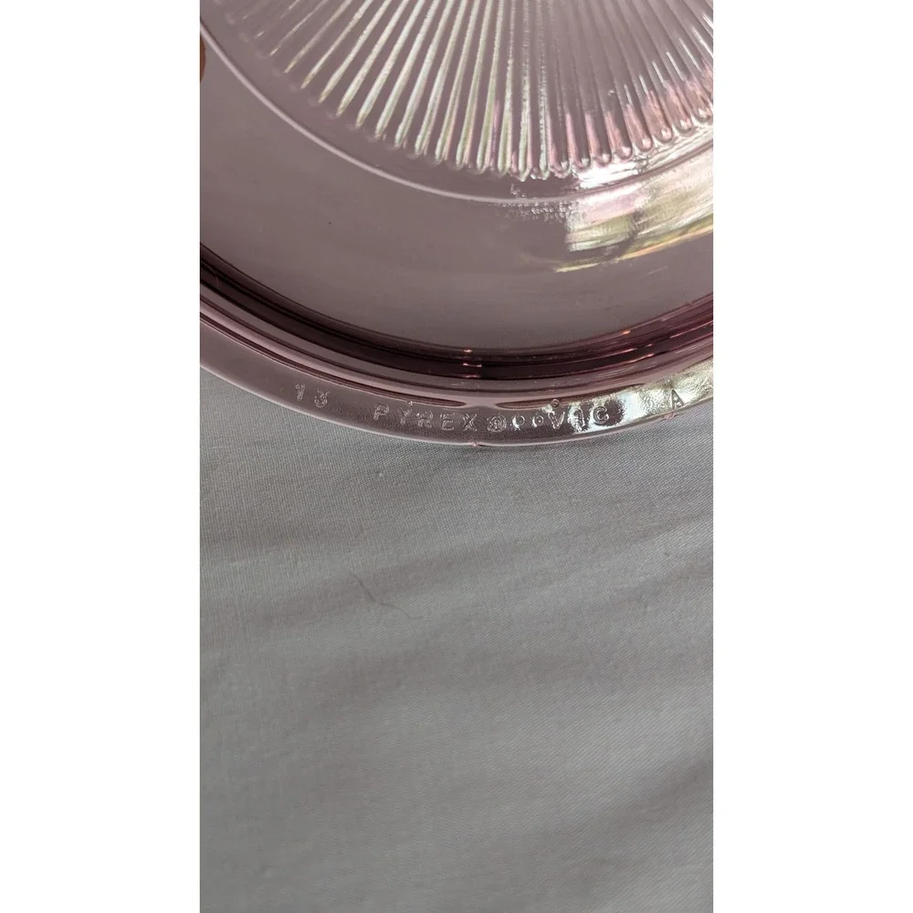 Pyrex Visions Cranberry Glass Lid Replacement V 1 C Purple Ribbed 6.25 Inch